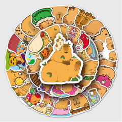 50pcs Capybara Love Doodle Waterproof Stickers Pack for Adults Teens