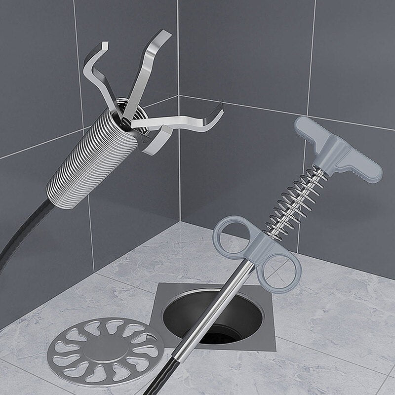 Spring Pipe Dredging Tool Kitchen Bathroom Sewer Cleaning Tool