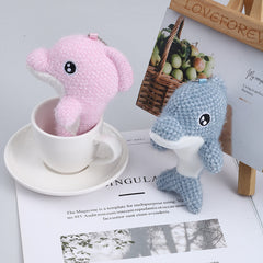 Dolphin Plush Pendant Doll School Bag Couple Key Chain Cartoon Doll