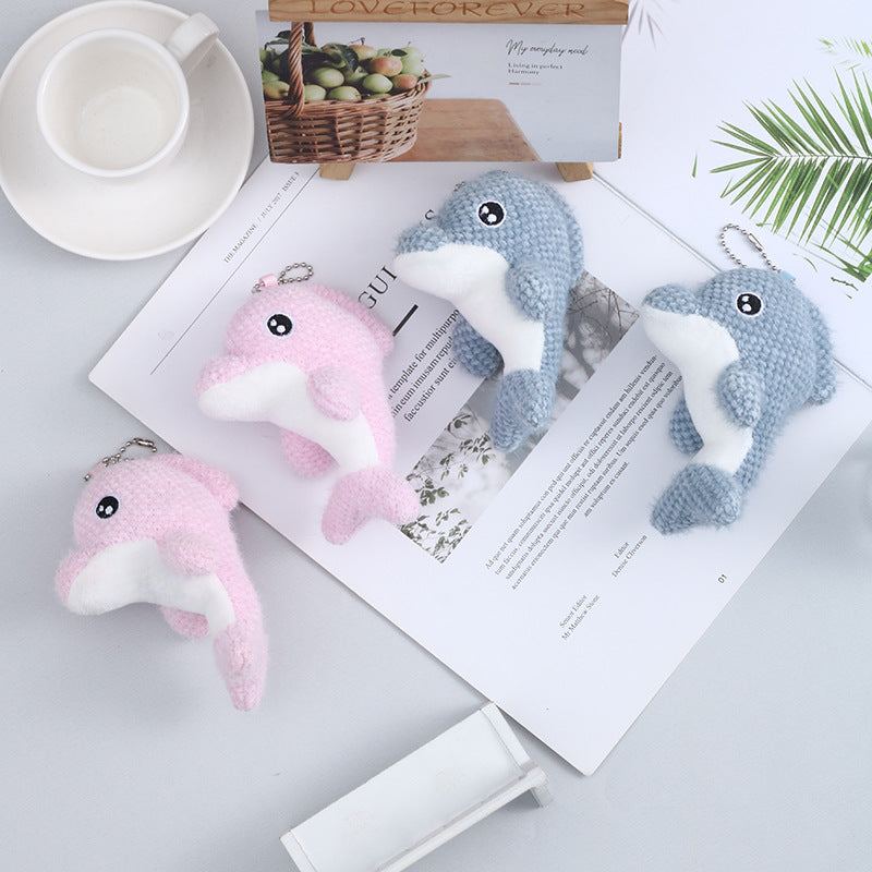 Dolphin Plush Pendant Doll School Bag Couple Key Chain Cartoon Doll
