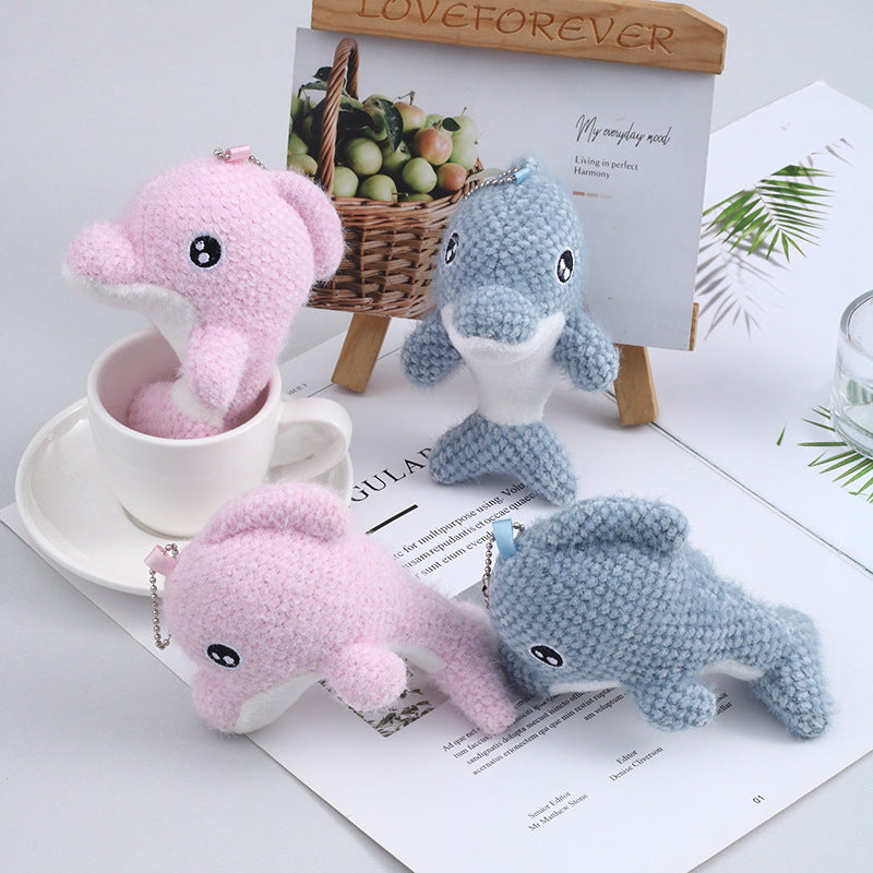 Dolphin Plush Pendant Doll School Bag Couple Key Chain Cartoon Doll