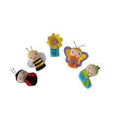 5pcs Cartoon Insect Finger Dolls Bees Butterflies Ladybugs Caterpillars