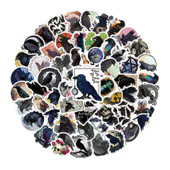 69pcs Funny Cartoon Waterproof Stickers: Fear Crow Bird Love Doodle Aesthetics