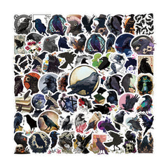 69pcs Funny Cartoon Waterproof Stickers: Fear Crow Bird Love Doodle Aesthetics
