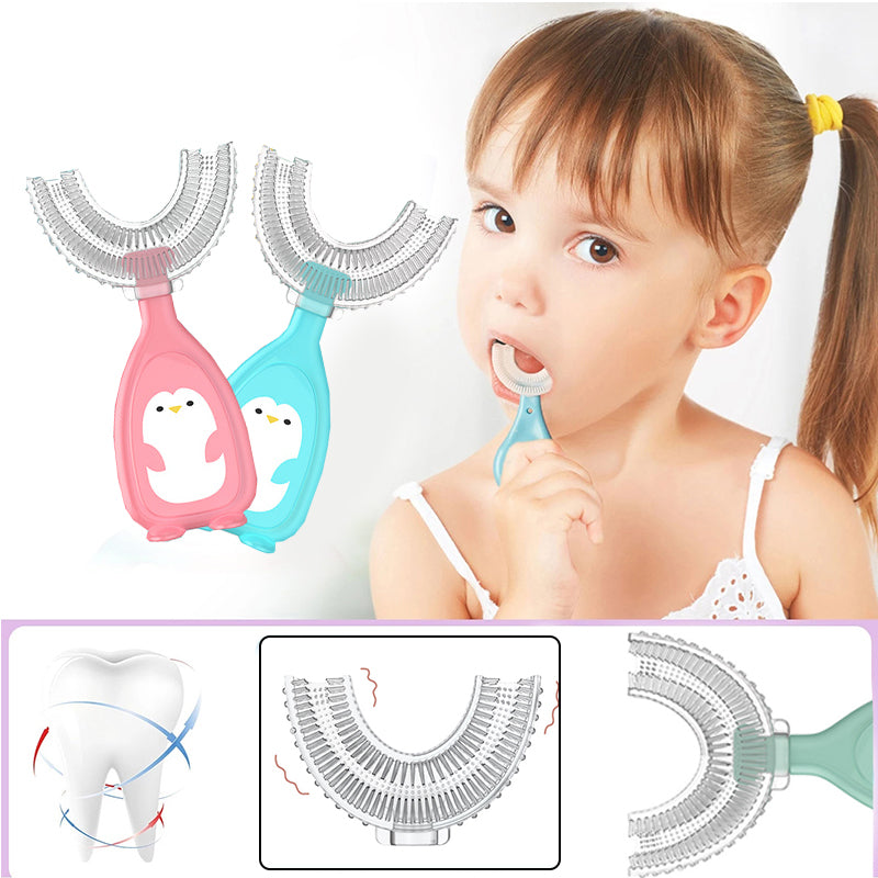 U-Shaped Silicone Toothbrush for Kids - Oral Cleaning Care