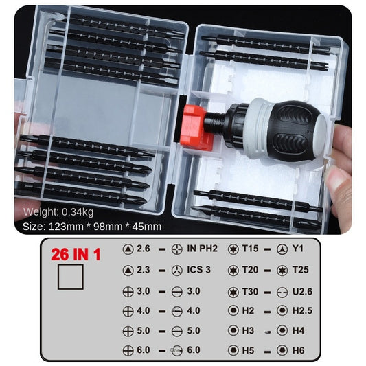 Ratchet Screwdriver Set with Slotted and Philips Heads