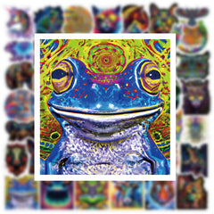 60pcs Hallowmas Psychedelic Animals Aesthetics Funny Cartoon Waterproof Stickers