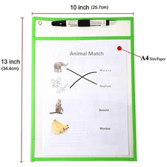 12pcs Reusable Dry Erase Pockets Write Erase Bag - Office Teaching Supplies