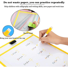 12pcs Reusable Dry Erase Pockets Write Erase Bag - Office Teaching Supplies