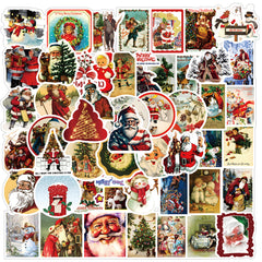 60pcs Christmas Retro Love Doodle Waterproof Stickers Pack for Adults Teen Girl