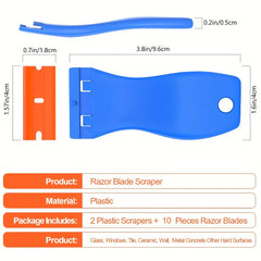 Plastic Razor Blades Scraper Tool Paint Remover 30pcs Kit 10 PCS Blades