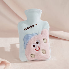 Cute Plush Embroidery Hot Water Bag - Portable Hand Warmer for Girls