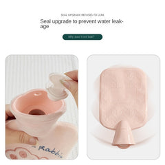 Cute Plush Embroidery Hot Water Bag - Portable Hand Warmer for Girls