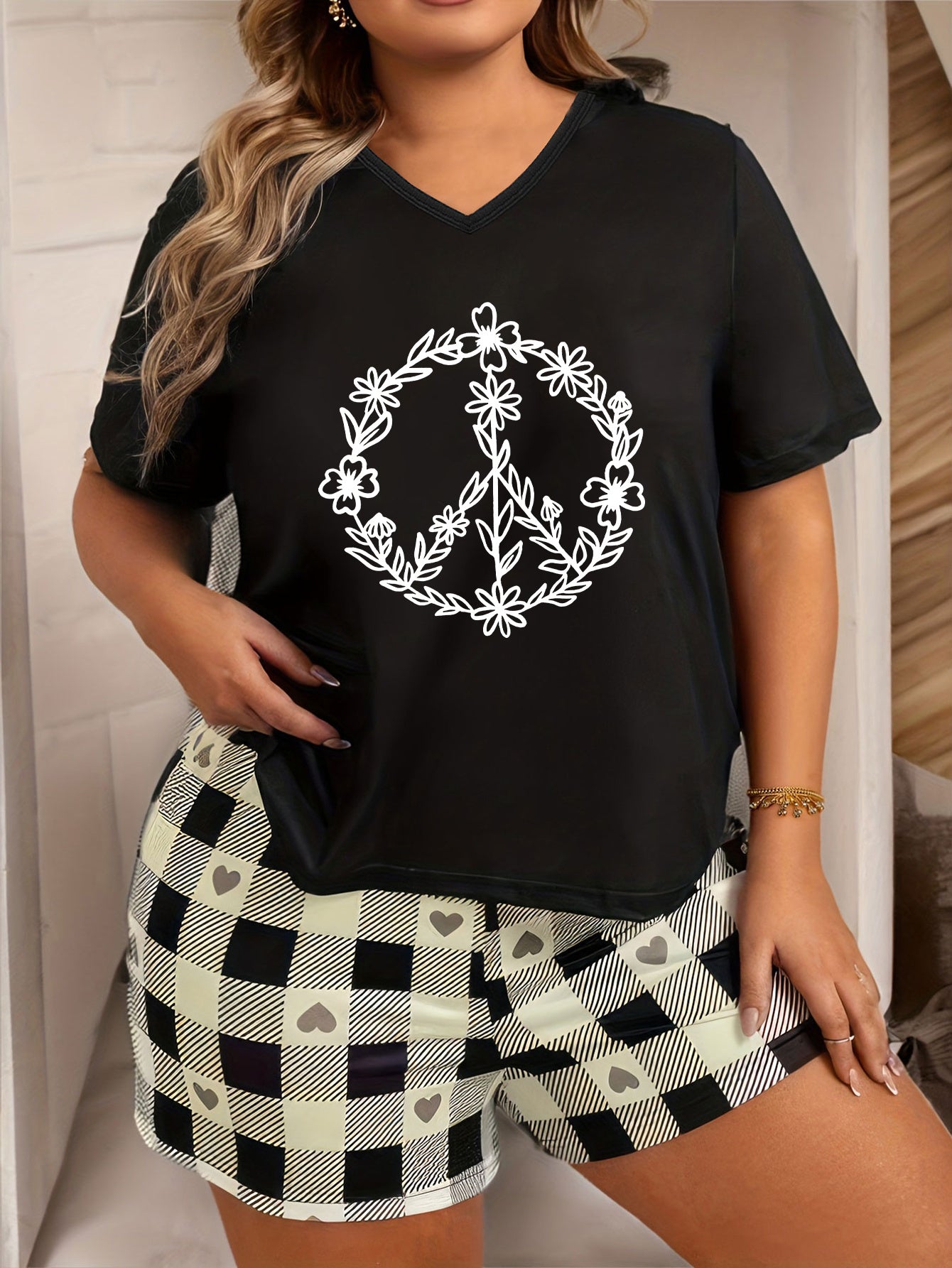 Floral Print V Neck Lounge Top