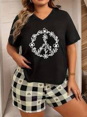 Floral Print V Neck Lounge Top