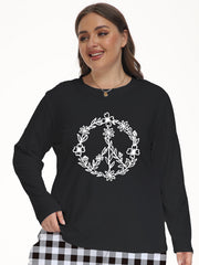 Floral Print Long Sleeve Crew Neck Lounge Top