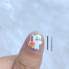 Mini Halloween Ghost Resin Ornament Jewelry Making Accessories