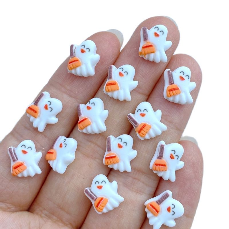 Mini Halloween Ghost Resin Ornament Jewelry Making Accessories