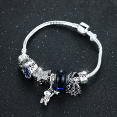 Astronaut Earth Bracelet Silvery Plated Tassel Moon Star Bead