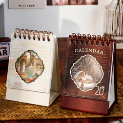 Standing Flip Calendar Mini Desk Calendar Ancient Schedule Planner
