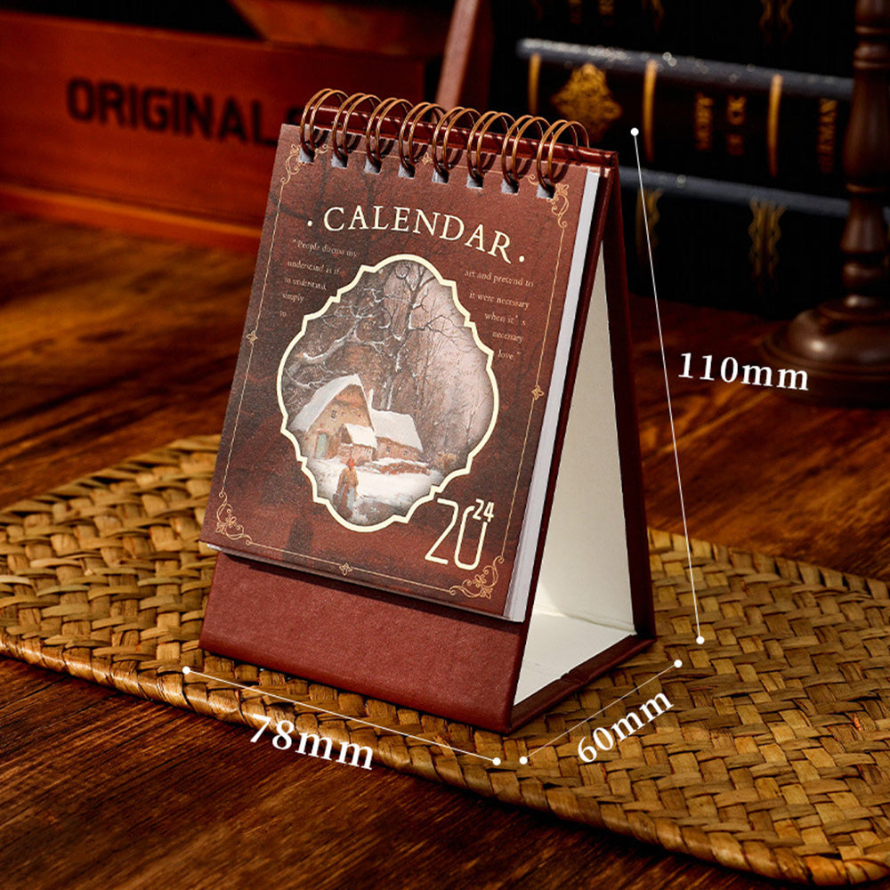 Standing Flip Calendar Mini Desk Calendar Ancient Schedule Planner