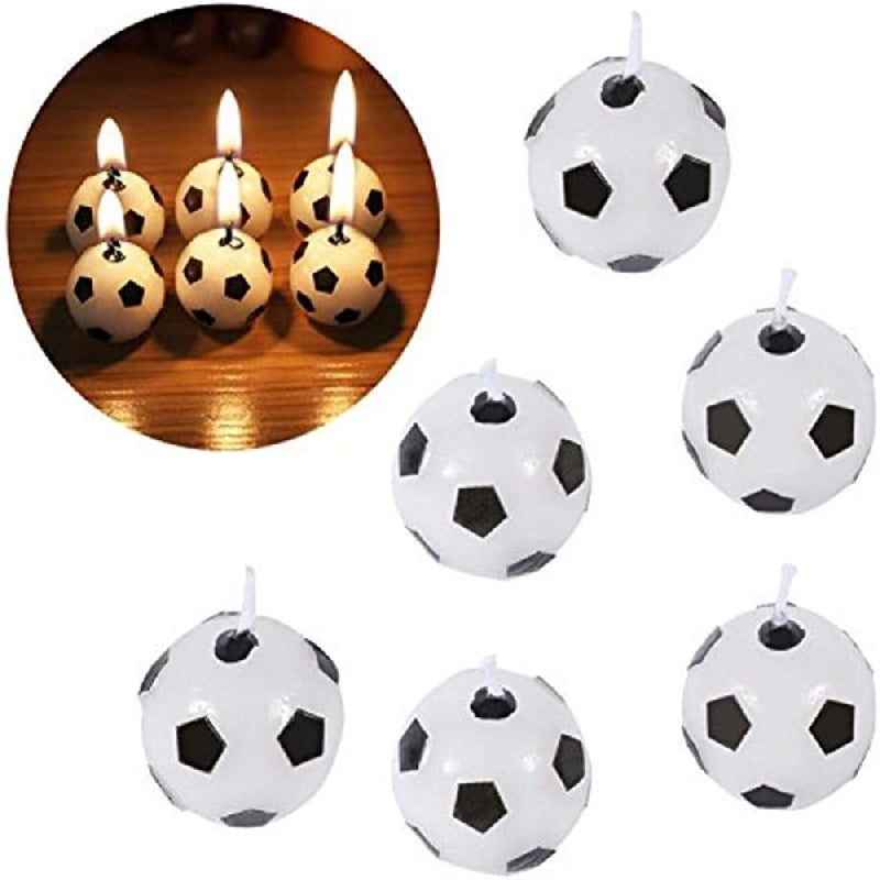 6pcs Football Candle Birthday Cake Candle Ornaments