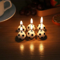 6pcs Football Candle Birthday Cake Candle Ornaments