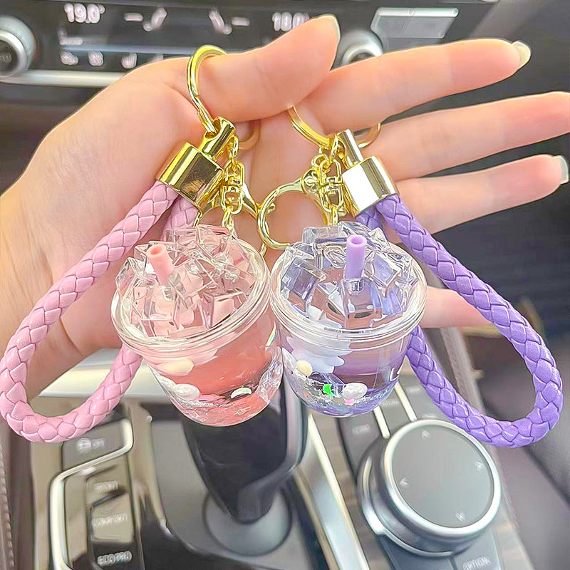 Cup Shaped Acrylic Keychain Cartoon Car Key Chain Gift