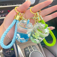 Cup Shaped Acrylic Keychain Cartoon Car Key Chain Gift