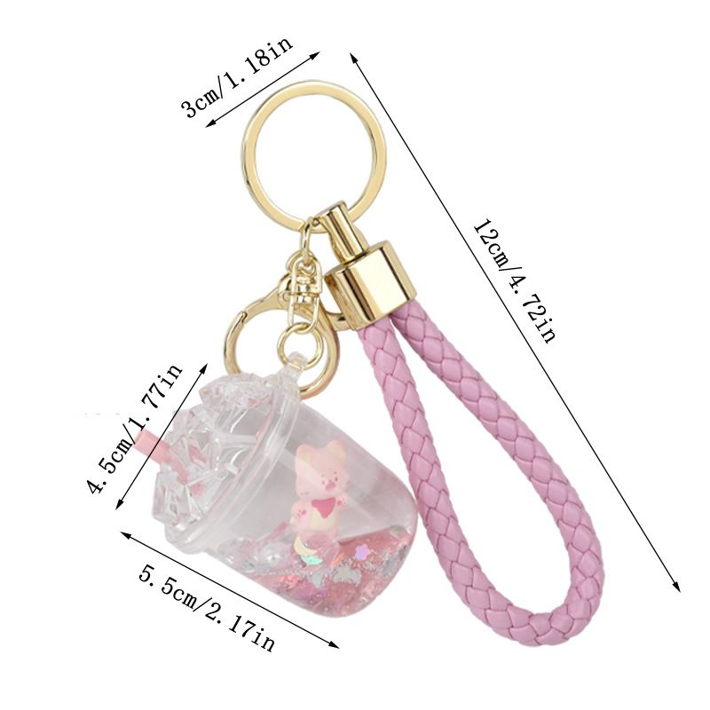 Cup Shaped Acrylic Keychain Cartoon Car Key Chain Gift