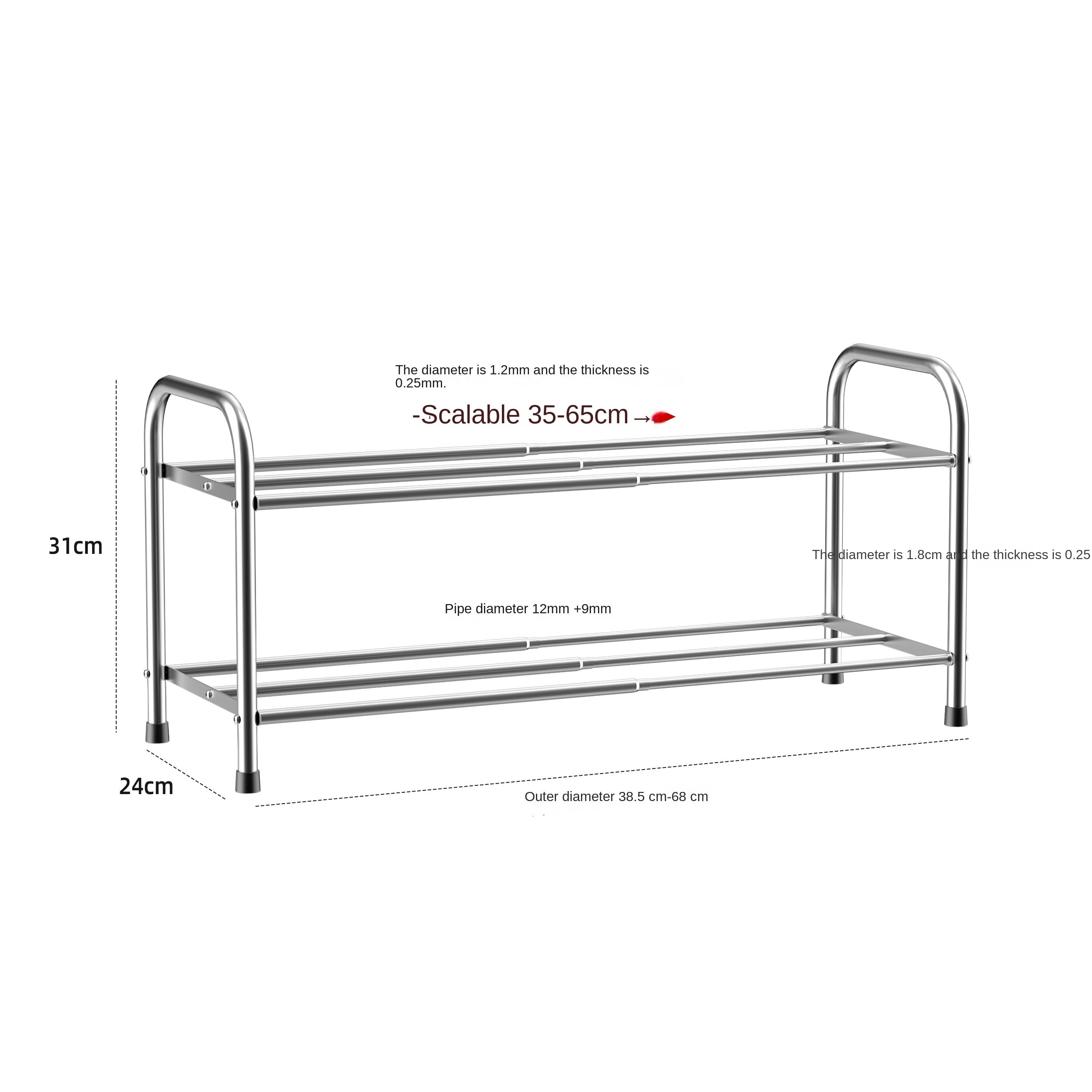 Stainless Steel Shoes Storage Rack 6 Tiers Shoes Rack Large Capacity Shoe Shelf