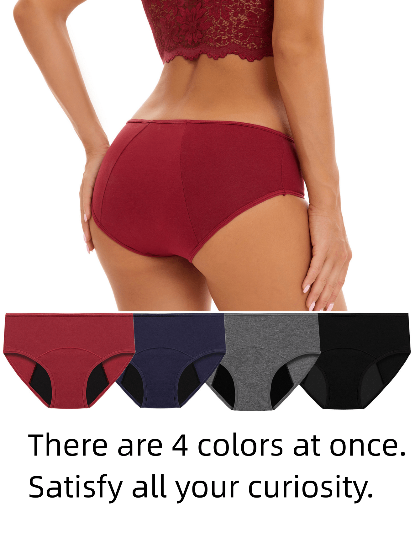 4pcs Menstrual Period Panties - Comfy & Breathable Anti Leak Underwear