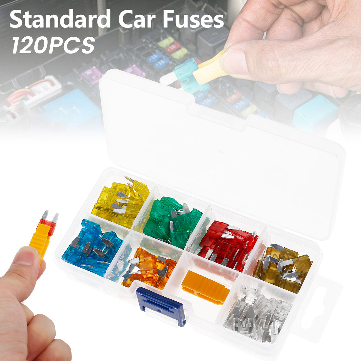 120pcs Car Micro Blade Fuse Kit 1pc Extractor Standard Replacement 5-30A