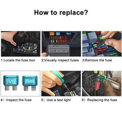 120pcs Car Micro Blade Fuse Kit 1pc Extractor Standard Replacement 5-30A