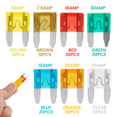 120pcs Car Micro Blade Fuse Kit 1pc Extractor Standard Replacement 5-30A
