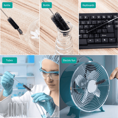 10pcs Stainless Steel Bottle Brushes - Ideal for Bottles & Straws