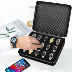 10 Slots Watch Box Organizer Men Watch Display Storage Case - Fits All Wristwatc