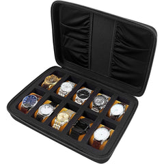 10 Slots Watch Box Organizer Men Watch Display Storage Case - Fits All Wristwatc