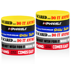 12 Pcs Motivational Quote Silicone Wristbands Inspirational Bracelets