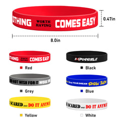 12 Pcs Motivational Quote Silicone Wristbands Inspirational Bracelets
