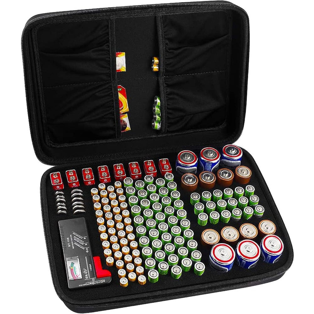 Battery Organizer Storage Box Holds 148 Batteries AA AAA C D 9V