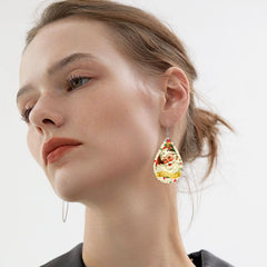 Santa Claus Faux Leather Earrings Christmas Gift