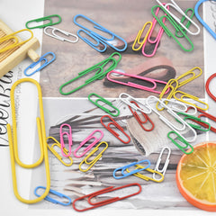 Coloured Paper Clips Set 250pcs Plastic Coated Small Large 28mm 50mm 100mm