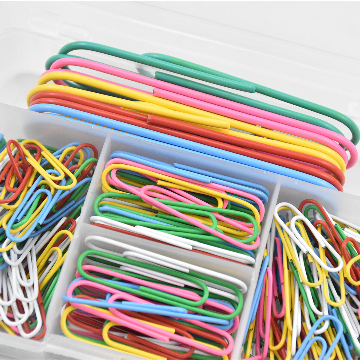250pcs Coloured Paper Clips Set - Small & Large Clip 28mm 50mm 100mm