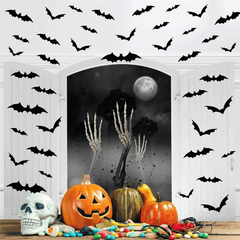 60pcs 3D PVC Bat Halloween Decor Scary Props for Wall Sticker Bar Room