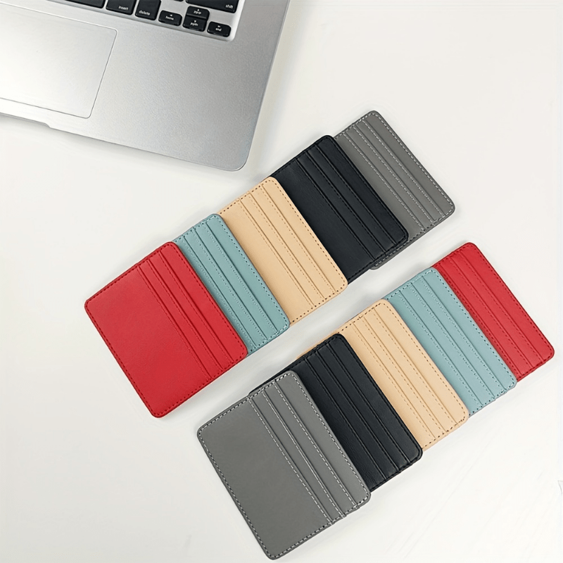 RFID Blocking Slim Wallet Credit Card Holder Faux Leather Minimalist Case