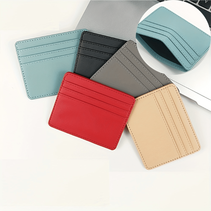 RFID Blocking Slim Wallet Credit Card Holder Faux Leather Minimalist Case