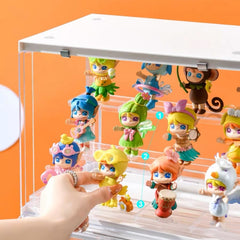 3 Stairs Acrylic Doll Display Case Transparent Storage Box