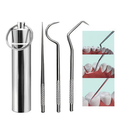 8pcs Stainless Steel Toothpicks Titanium Reusable Metal Dental Floss
