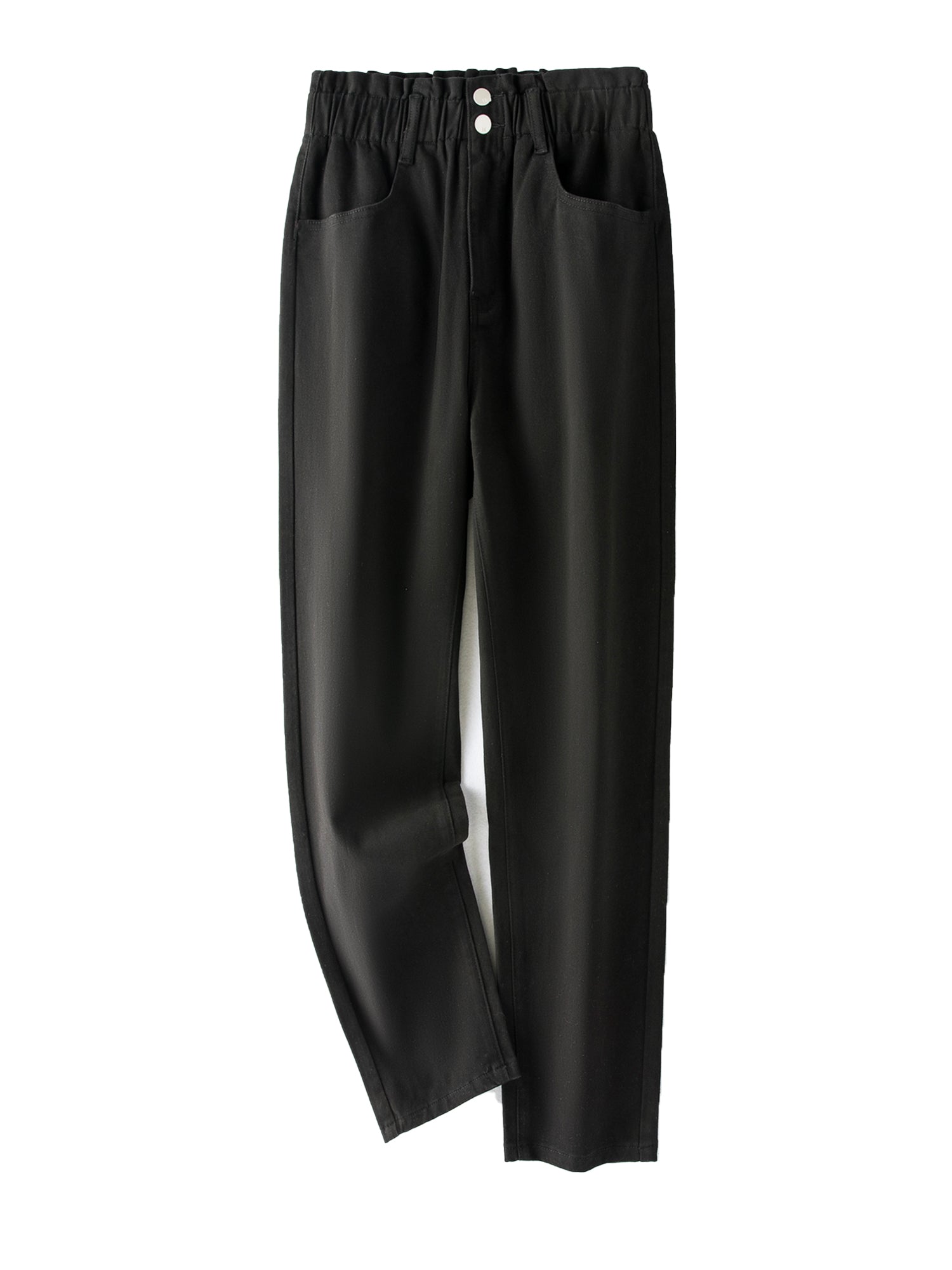 Women's Plus Solid High Rise Straight Leg Jeans
